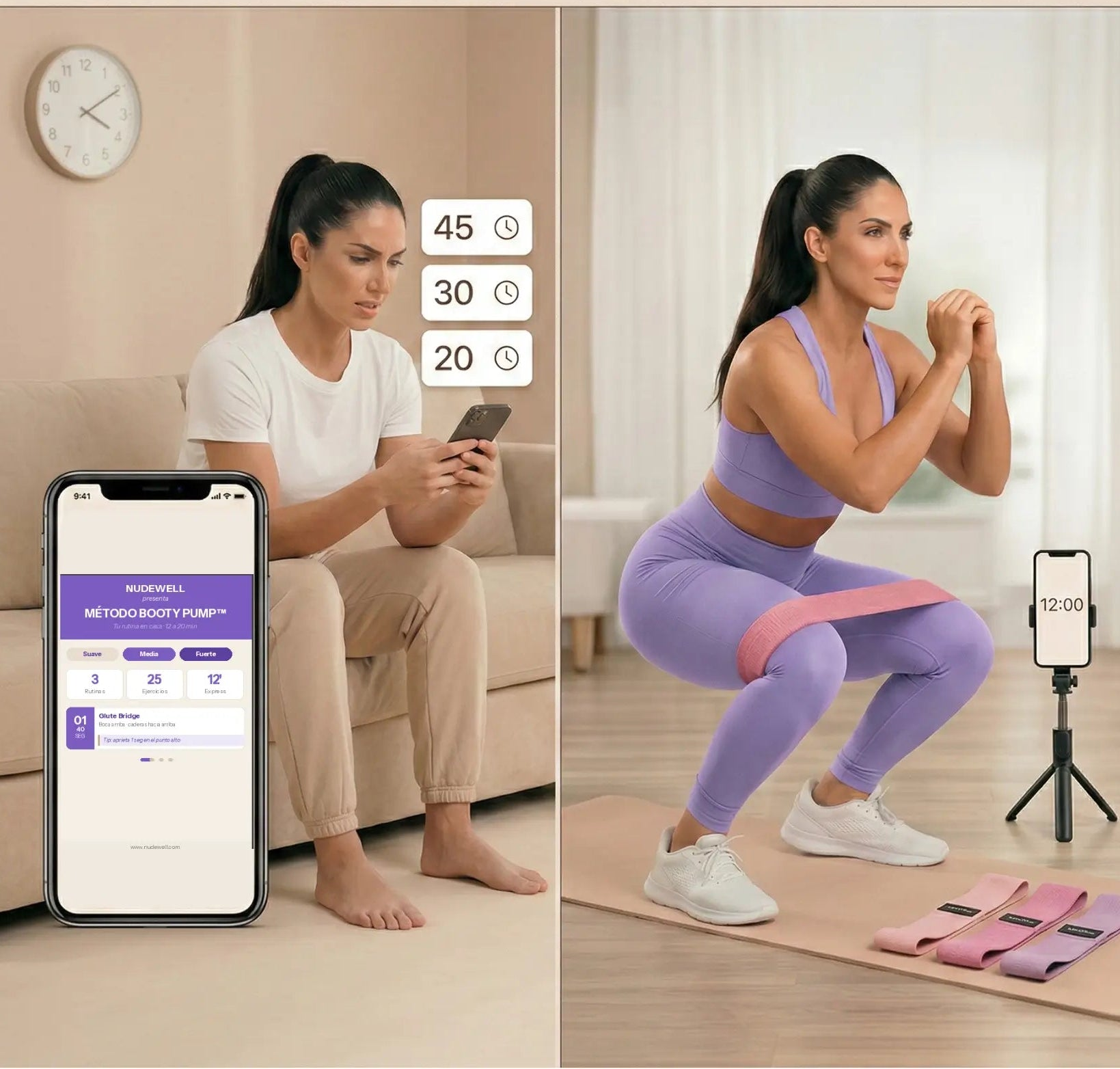 Glúteos firmes en casa